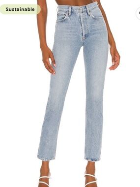 AGOLDE Riley Jeans in Light Blue Wash